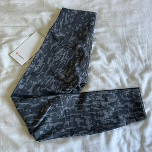 🆕 Lululemon Wunder Train HR Tight 25” Print Heathered PU Black Asphalt Grey